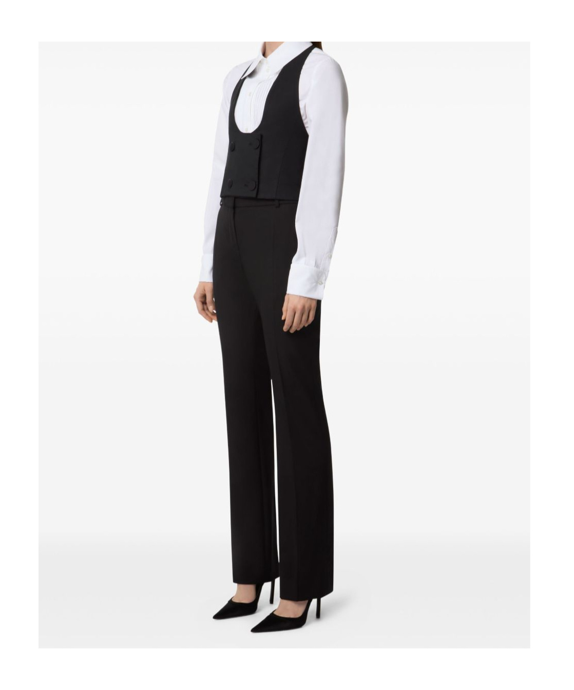 Nina Ricci Straight Leg Trousers Front Pleats In Black