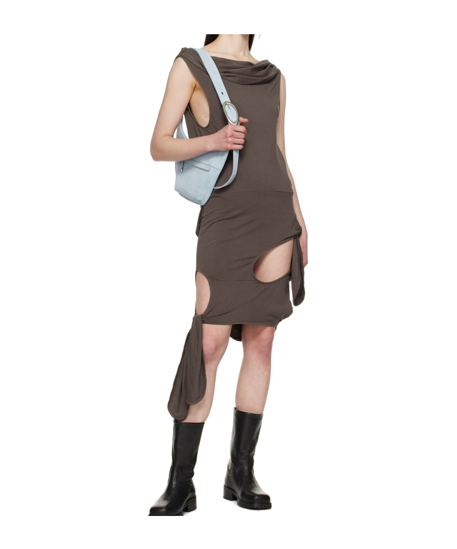 Open Yy Deconstructed Dress In Brown
