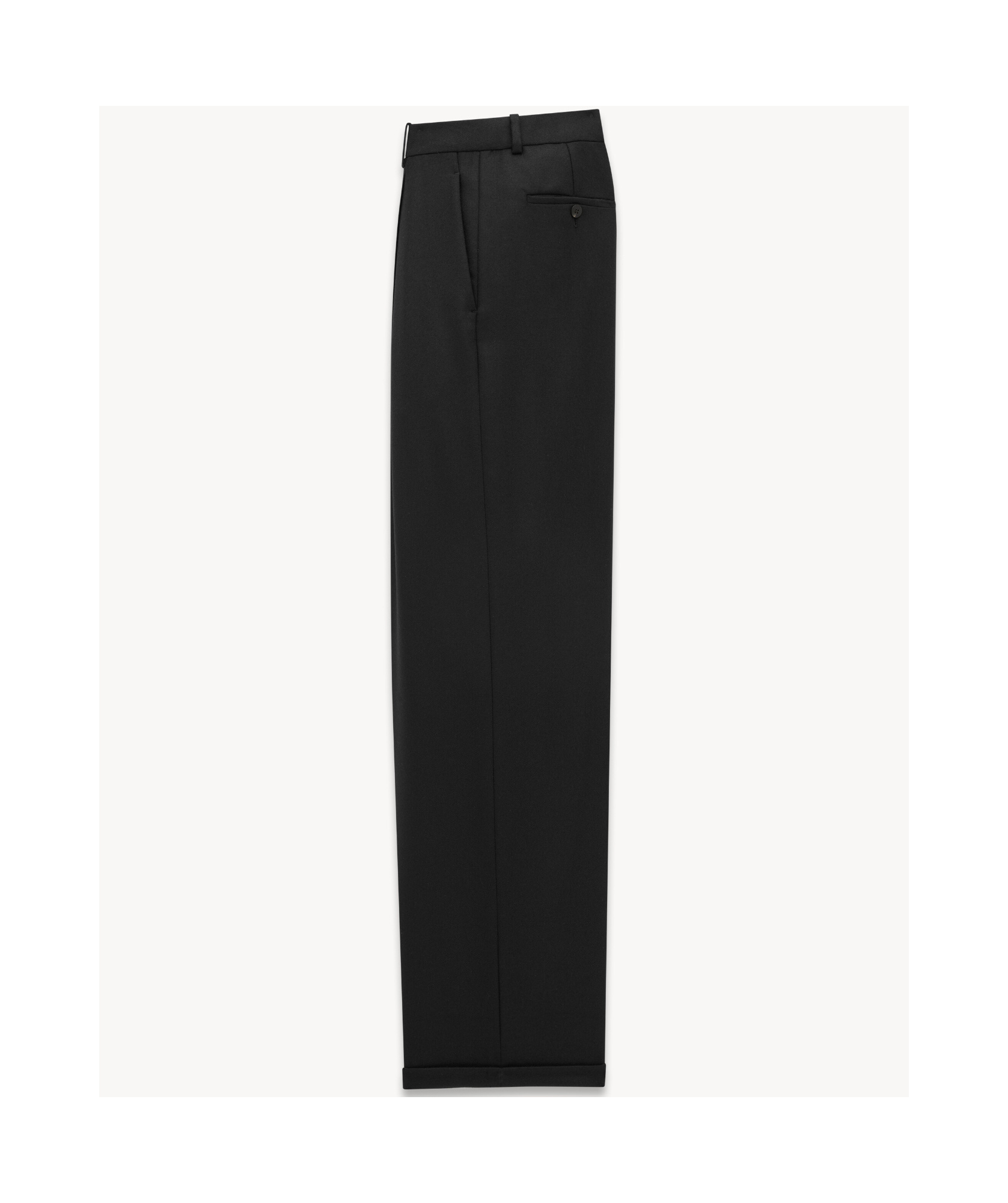 Saint Laurent High-rise Tuxedo Pants In Grain De Poudre In Black