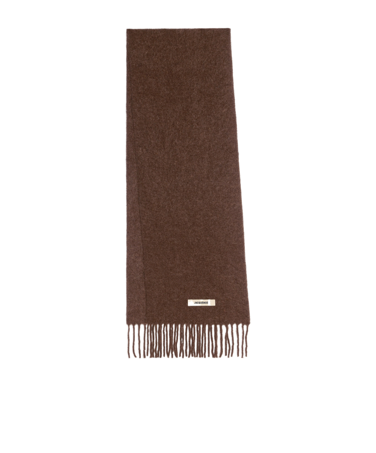 Jacquemus The Carro Logo-patch Scarf In Brown