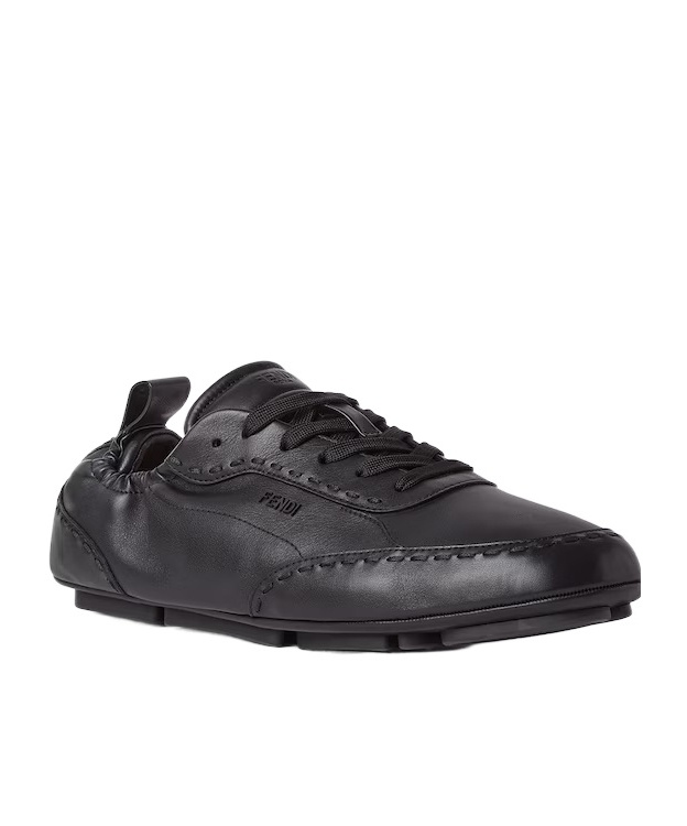 Fendi Fit Low-top Sneakers In Black Leather In Black
