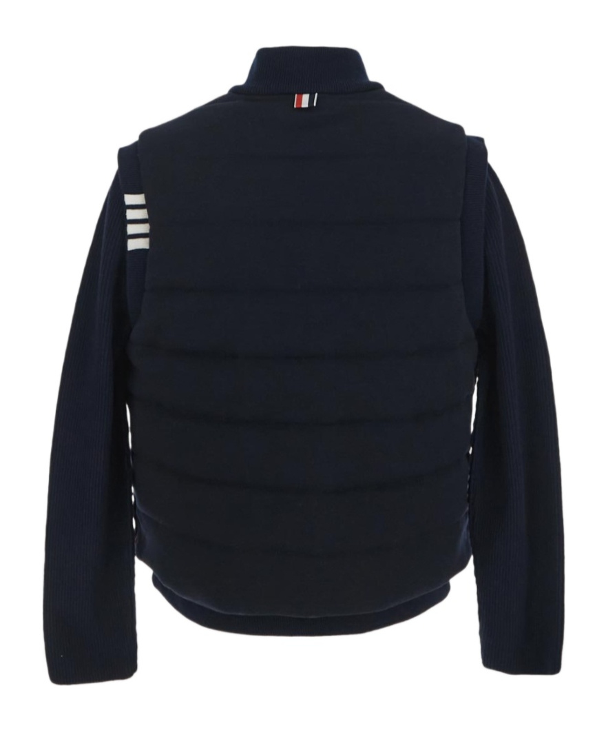 THOM BROWNE THOM BROWNE PADDED PRESS-STUD RIBBED JACKET