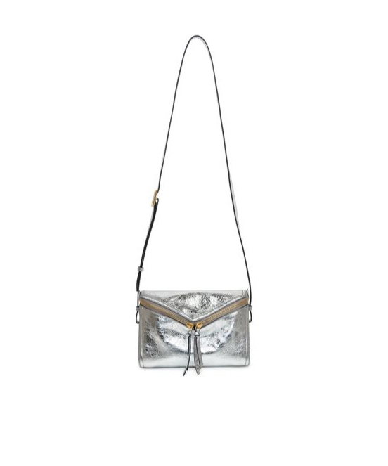 Mcm Zip-up Distressed Shoulder Bag In Gray