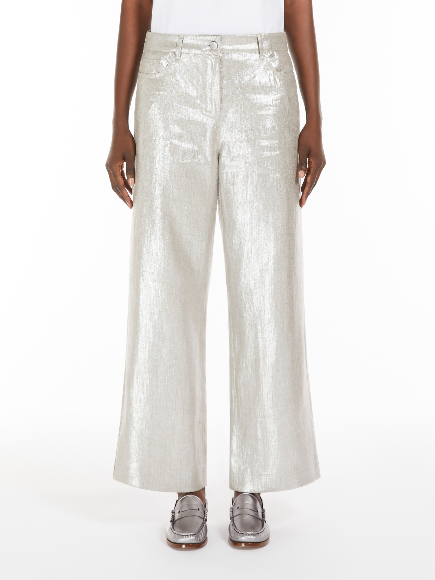 Max Mara Belt Loops Slacks In Silver