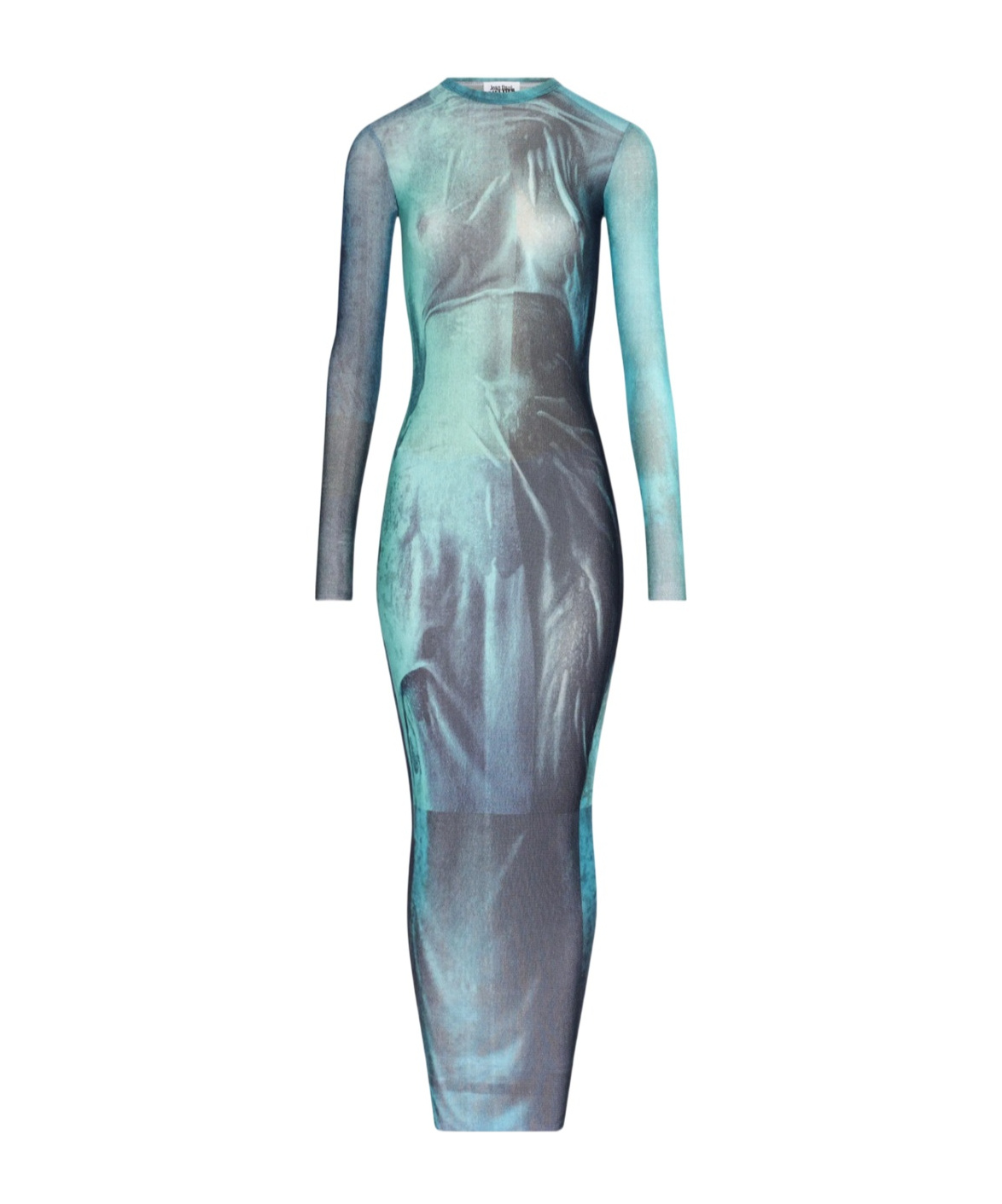 Jean Paul Gaultier Printed Long-sleeved Midi Dress In Multi