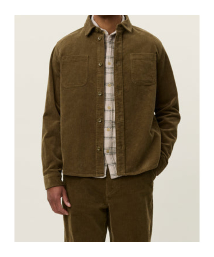Les Deux Kody Corduroy Overshirt In Green