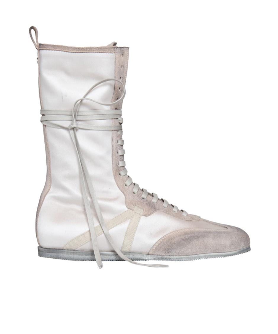 Ann Demeulemeester Round-head Short Boots In White