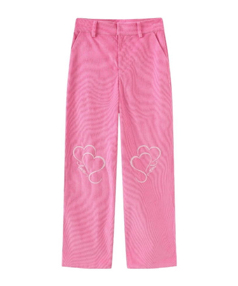 Marissa Chiara Belt Loop Casual Pants In Pink