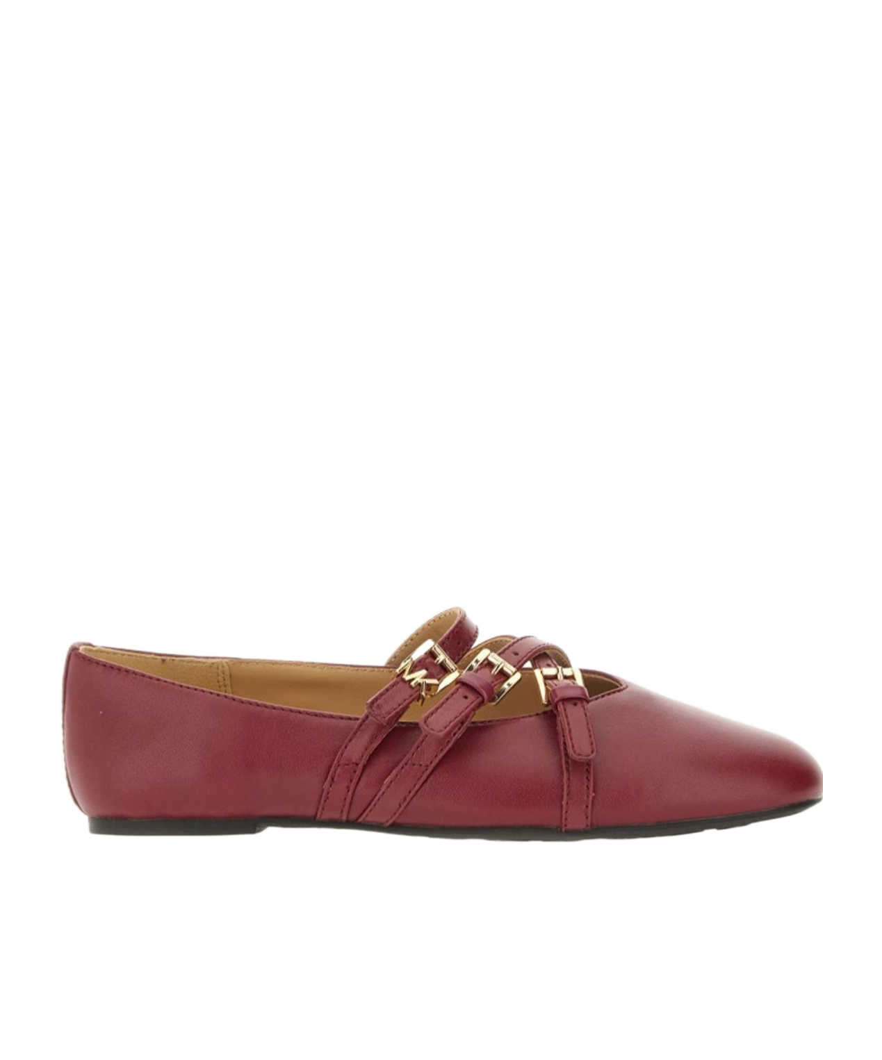 Michael Michael Kors Indy Flex Leather Ballet Flats In Red