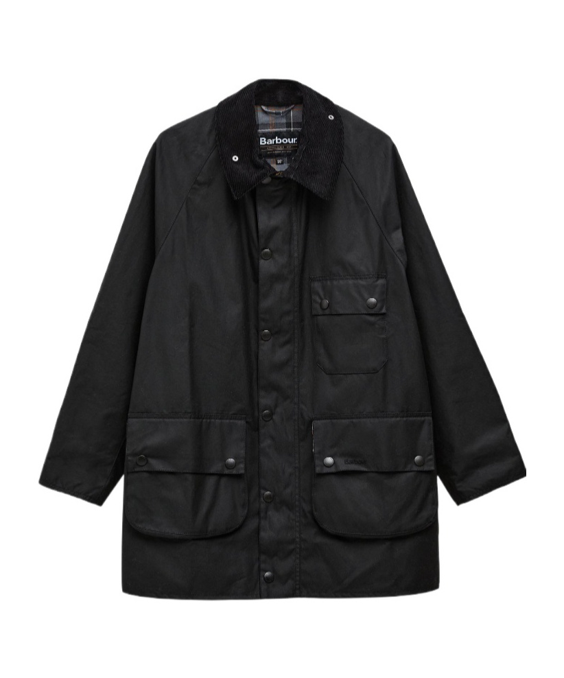 Barbour Oversized Solway Waxed Jacket In Black