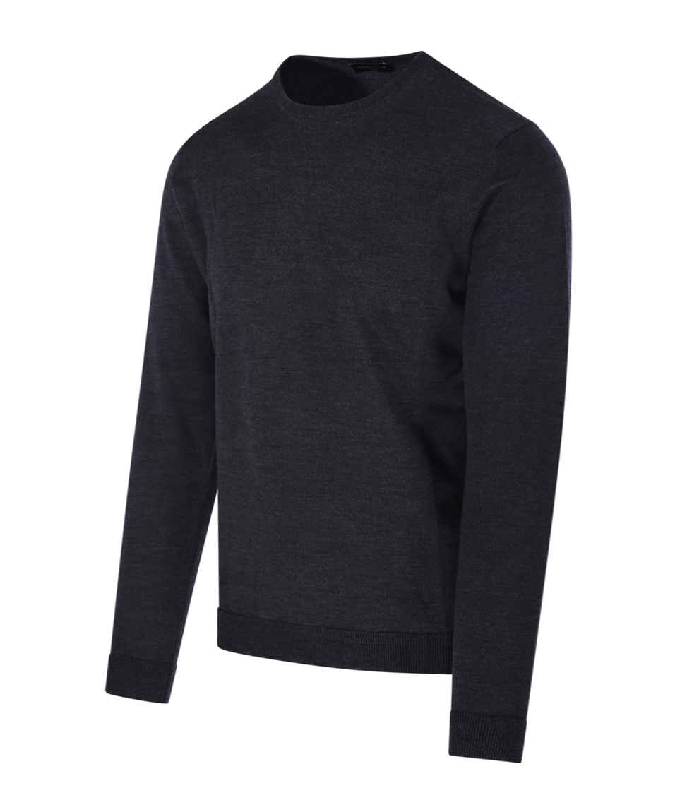 Roberto Collina Ribbed Round Neck Sweater With Long Sleeves In Black