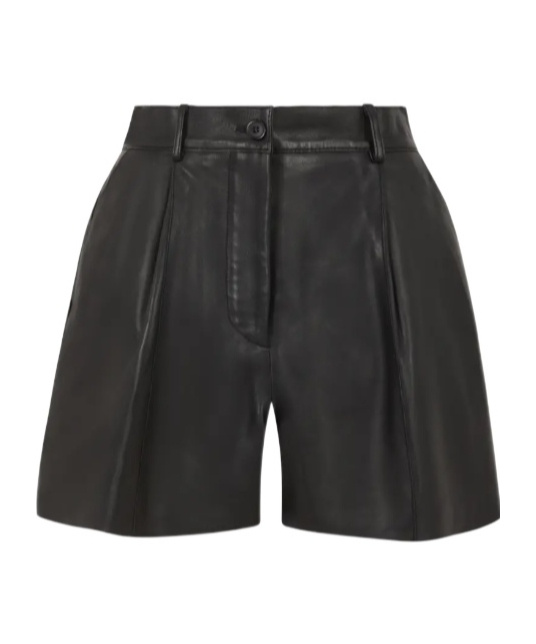 P.a.r.o.s.h Leather Bermuda In Black