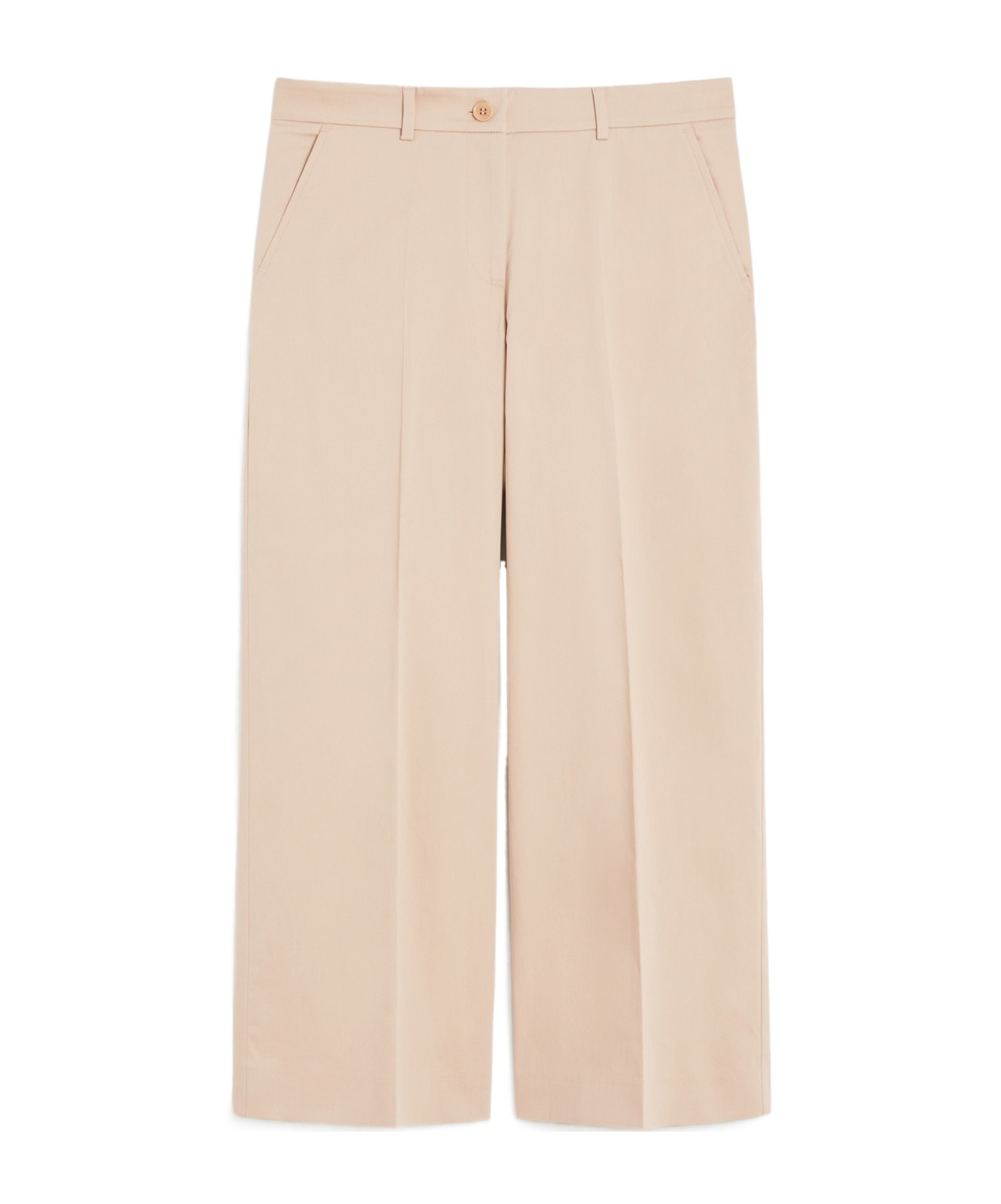 Weekend Max Mara Cotton Satin Cropped Trousers In Pink