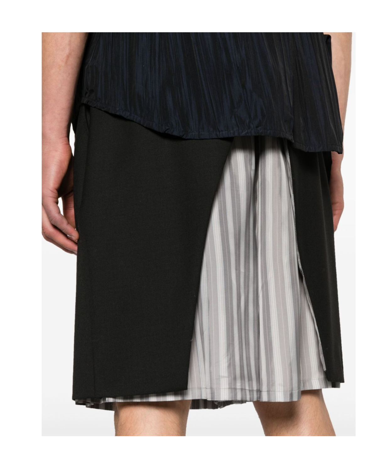 Namacheko Tidan Layered Twill Shorts In Black