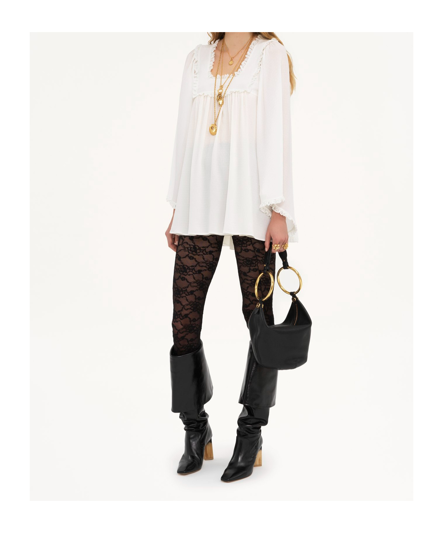 Chloé Silk Organza Top In White