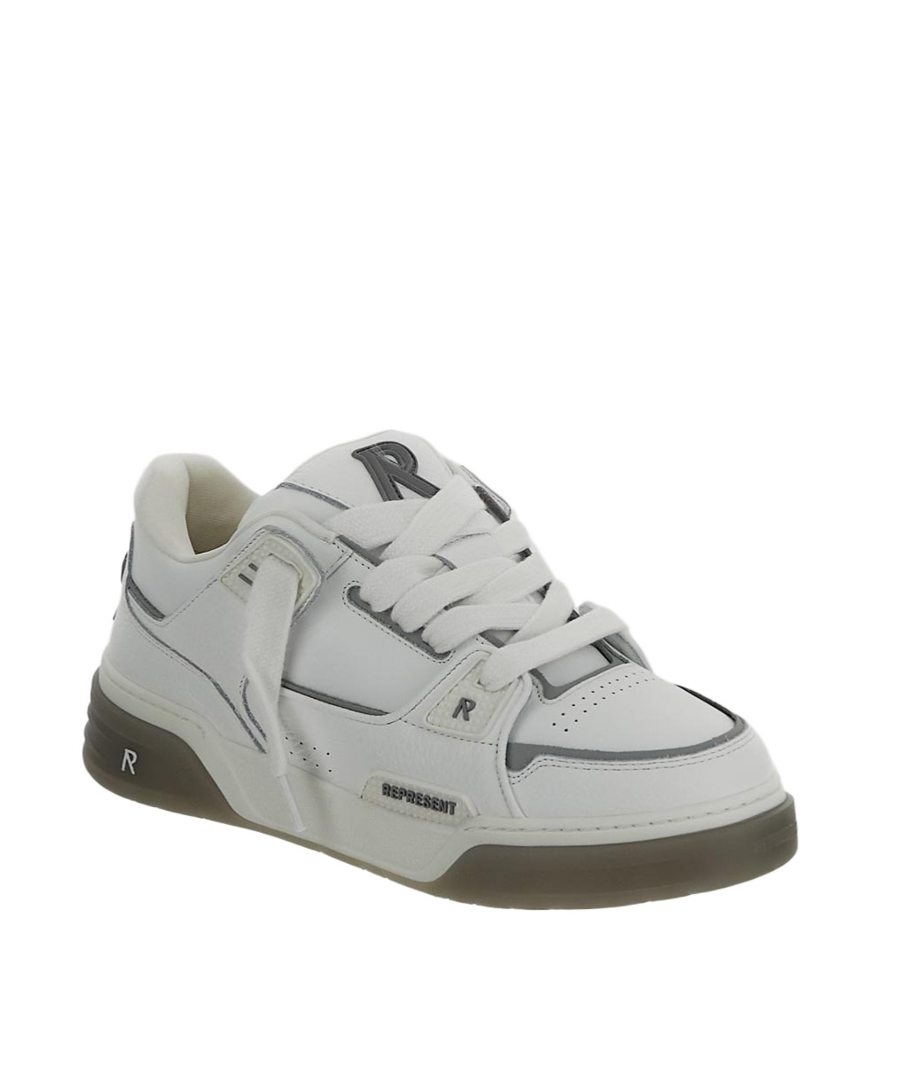 Represent White Solid Studio Sneakers In Gray