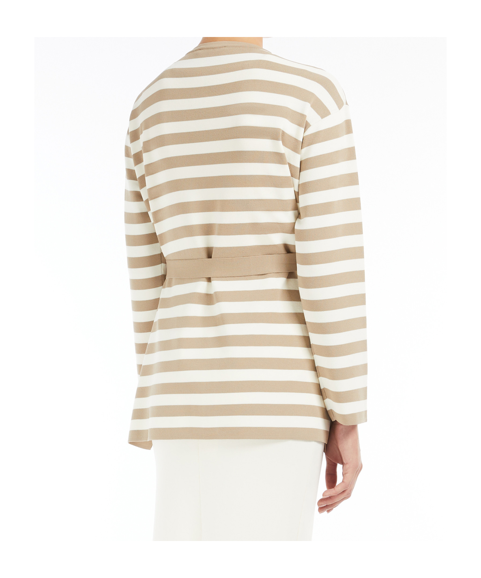 Max Mara Beige And White Cotton Gerald Knitwear In Nude