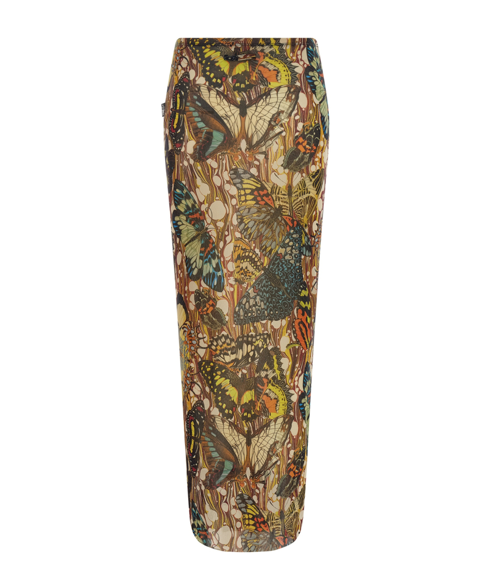 Jean Paul Gaultier Butterfly Pattern Midi Skirt In Multi