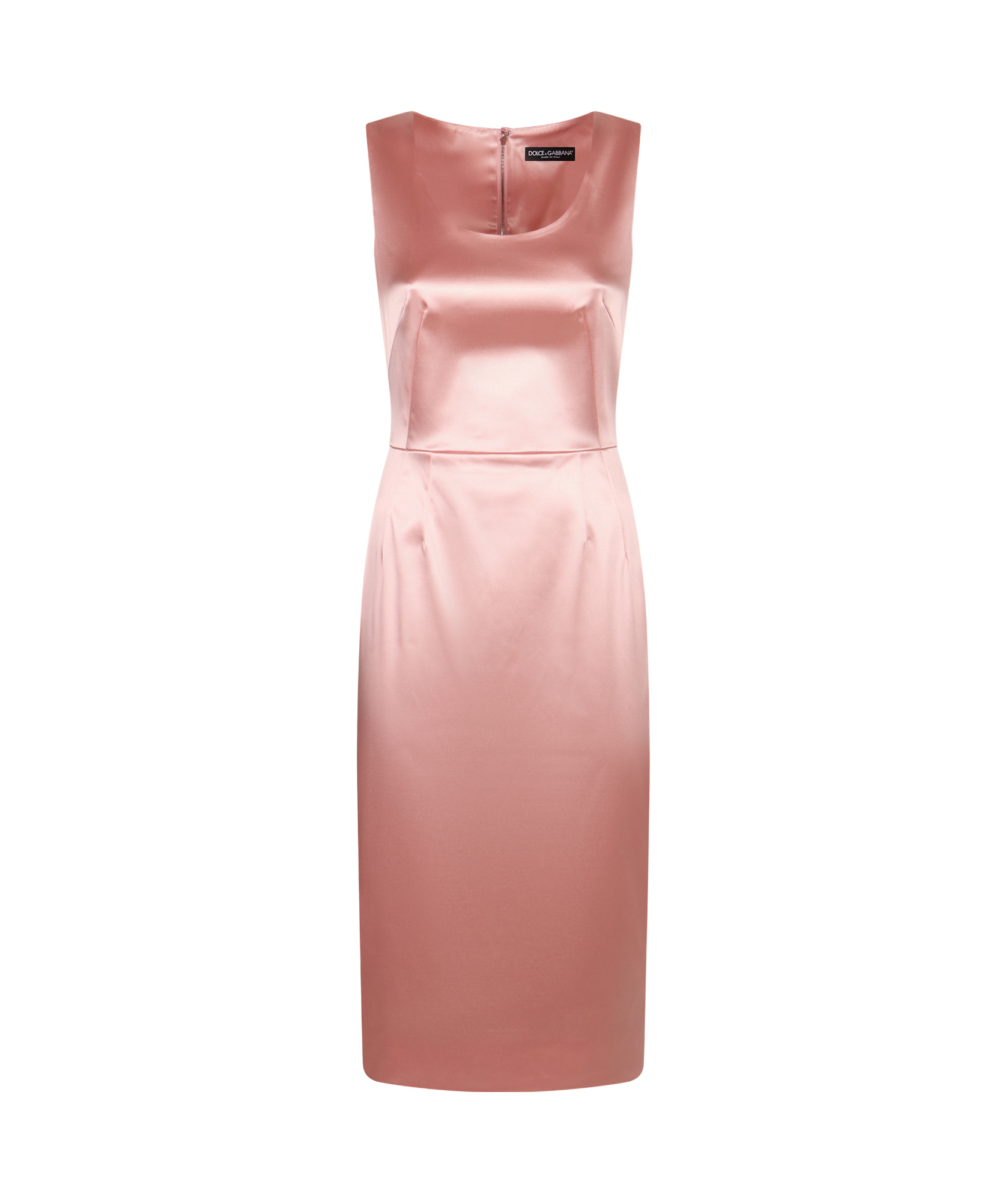Dolce & Gabbana Satin Midi Dress In Pink