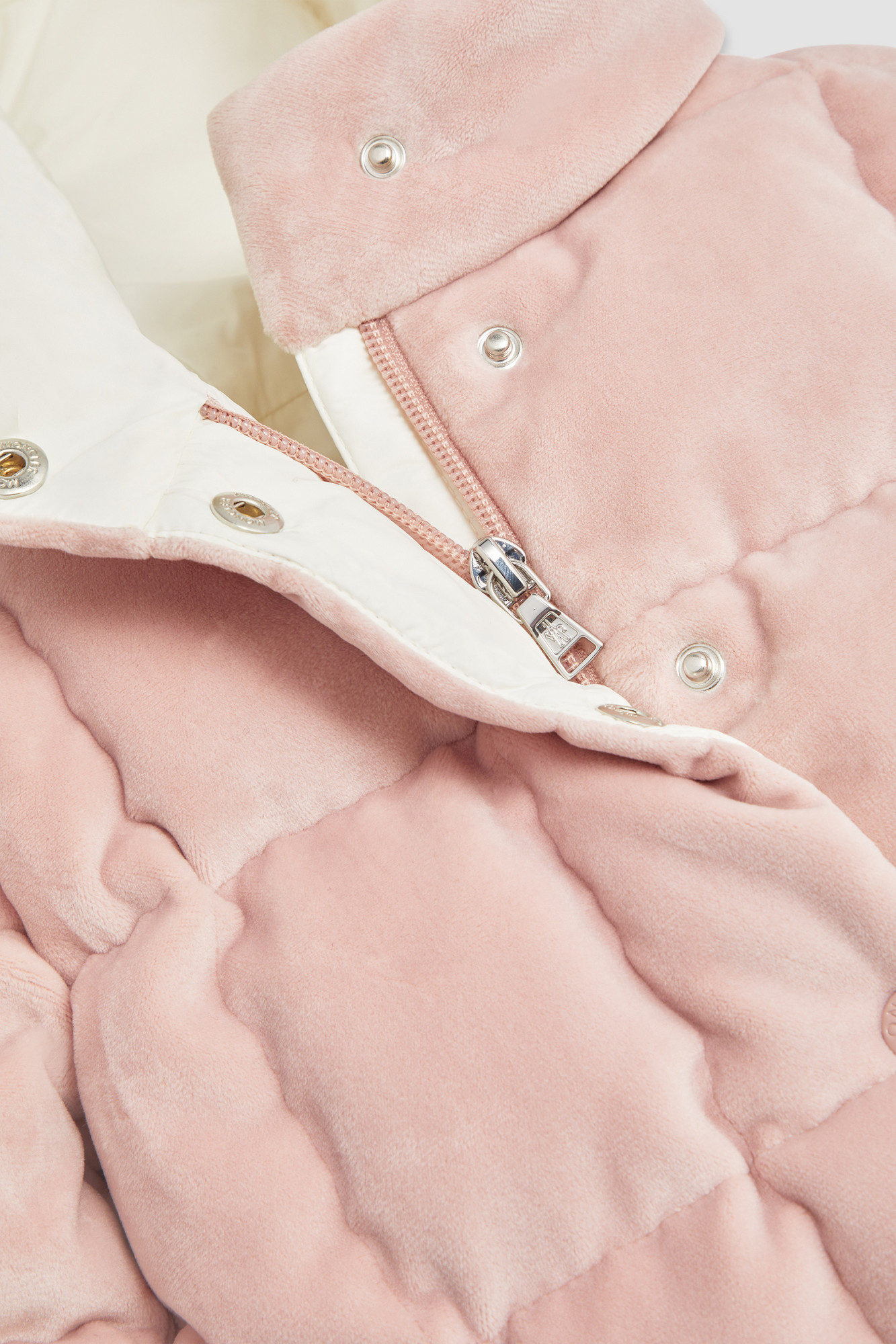 Moncler Long-sleeved Down Jacket In Pink