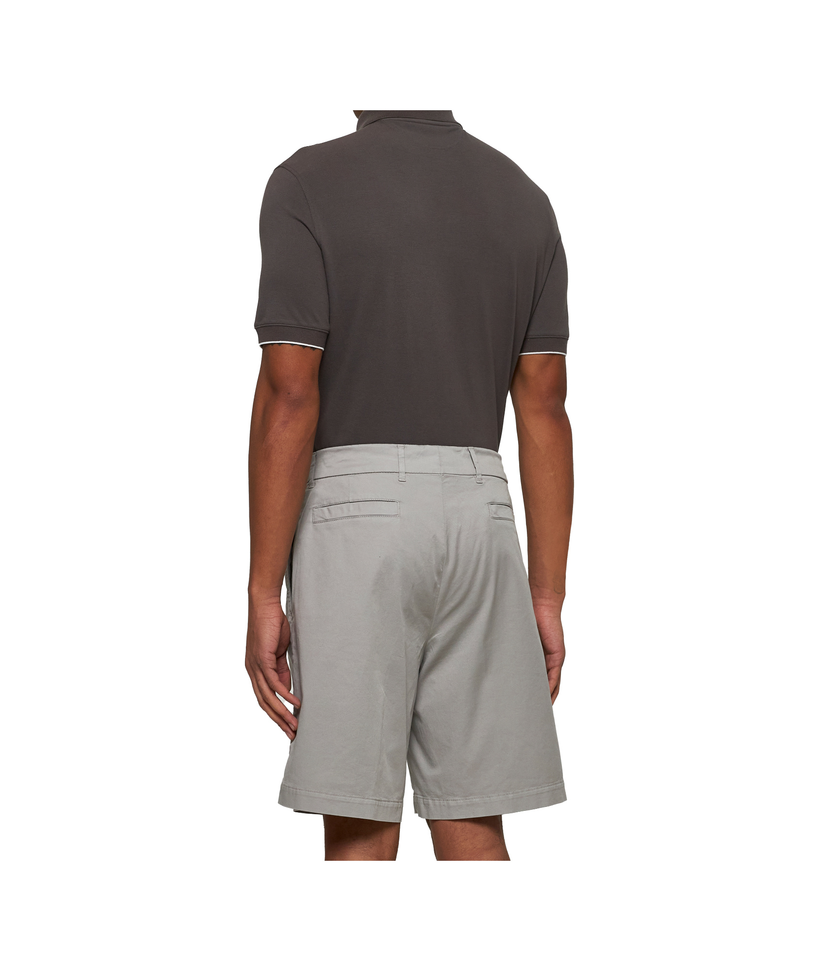 Brunello Cucinelli Green Gabardine Bermuda Shorts In Gray