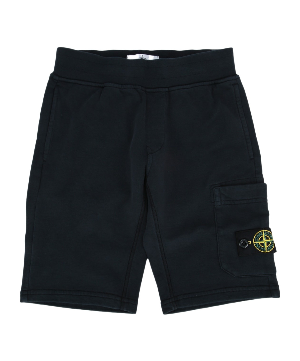 Stone Island Elastic Waist Shorts In Blue