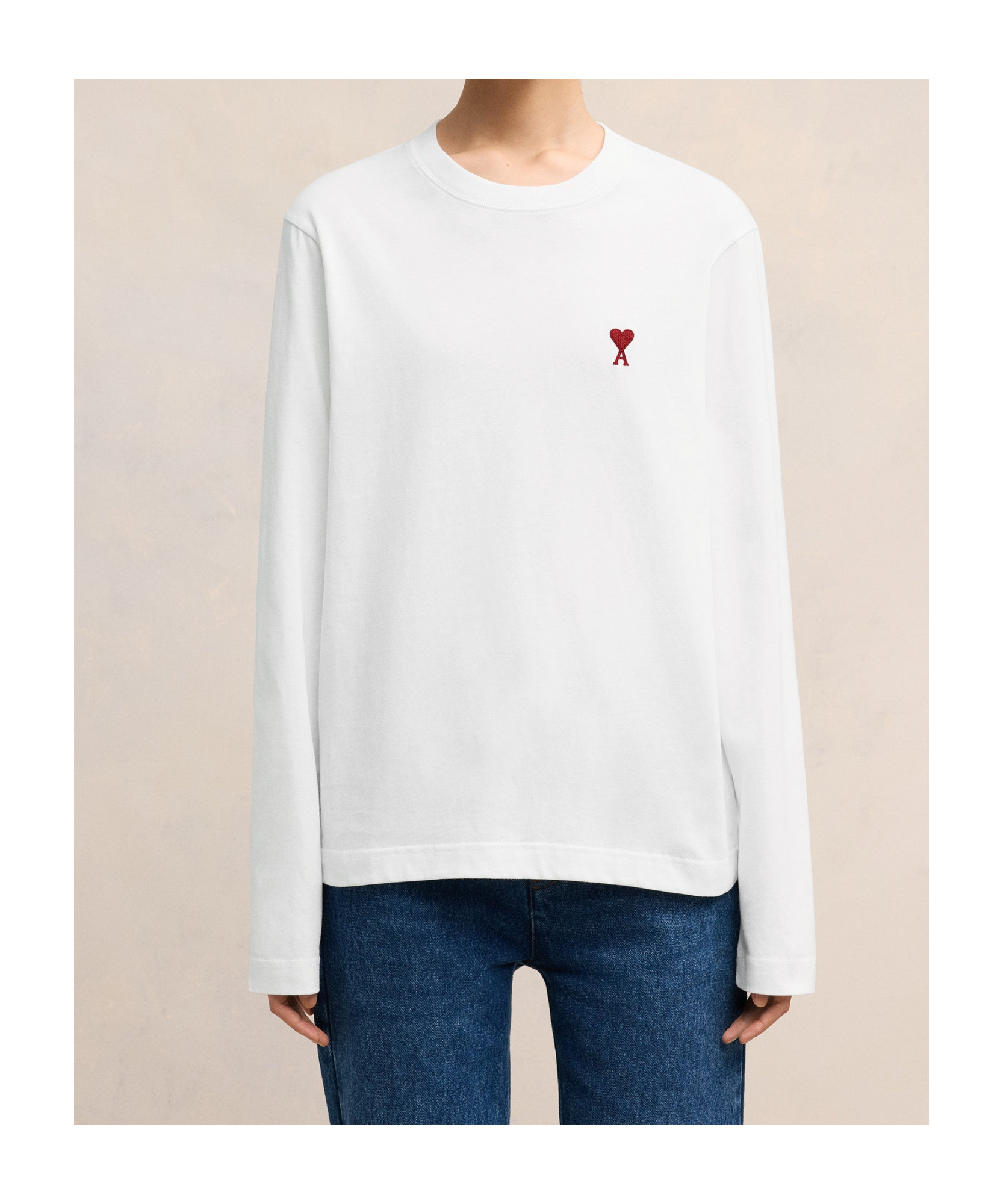 Ami Alexandre Mattiussi Ami De Caur Cotton Jersey Sweatshirt In White