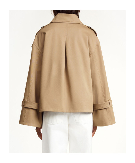 By Malene Birger Alisandra Cropped Organic Cotton Trench Coat In Fosil
