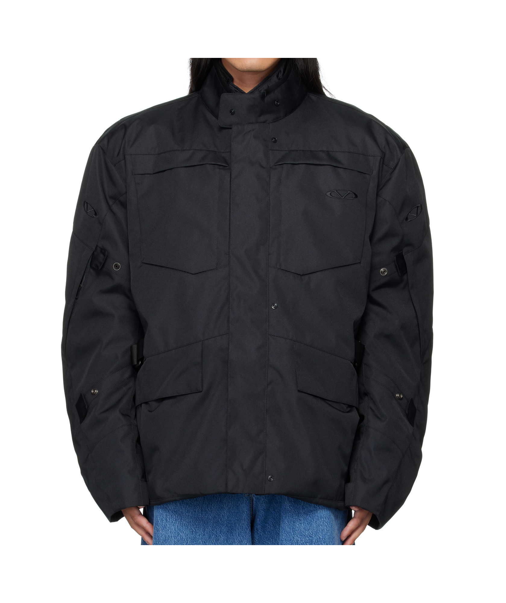 Vetements Biker Parka Jacket In Black
