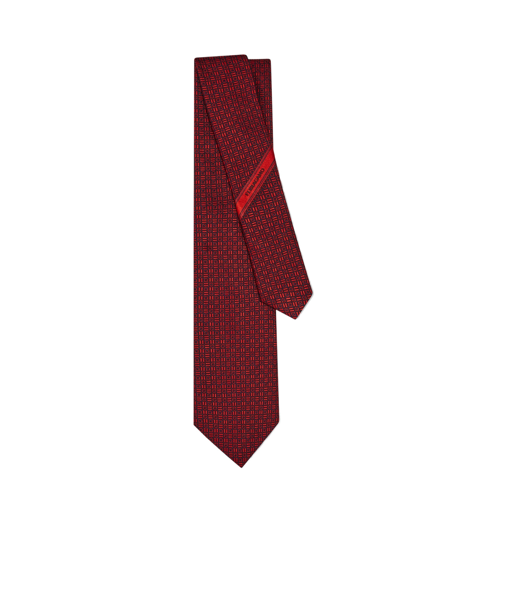 Ferragamo Gancini Motif Jacquard Tie
