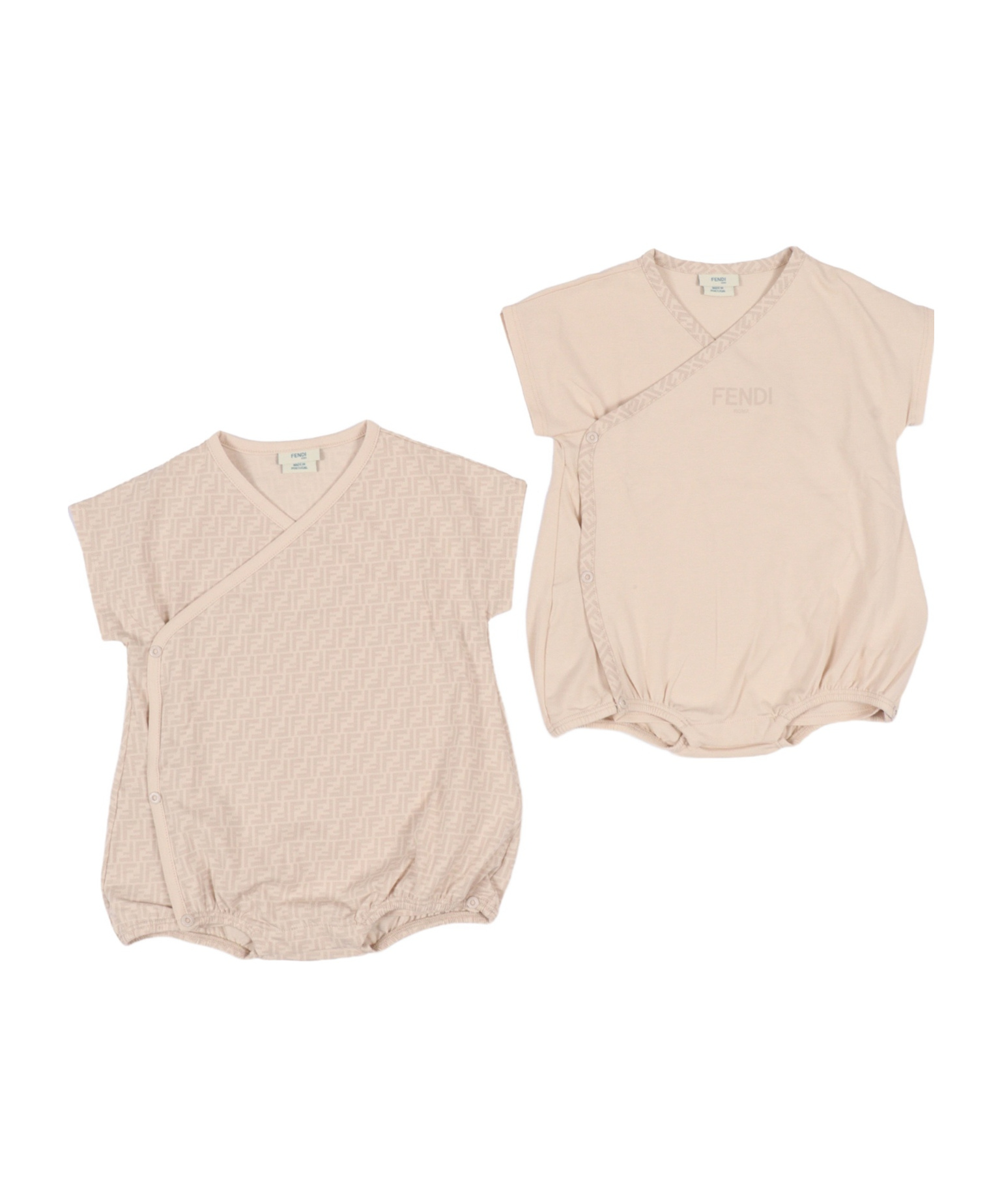 Fendi Short-sleeved Bodysuit Two-piece In Neutral