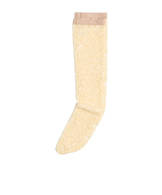 Valentino Lace Knee-length Socks In Nude