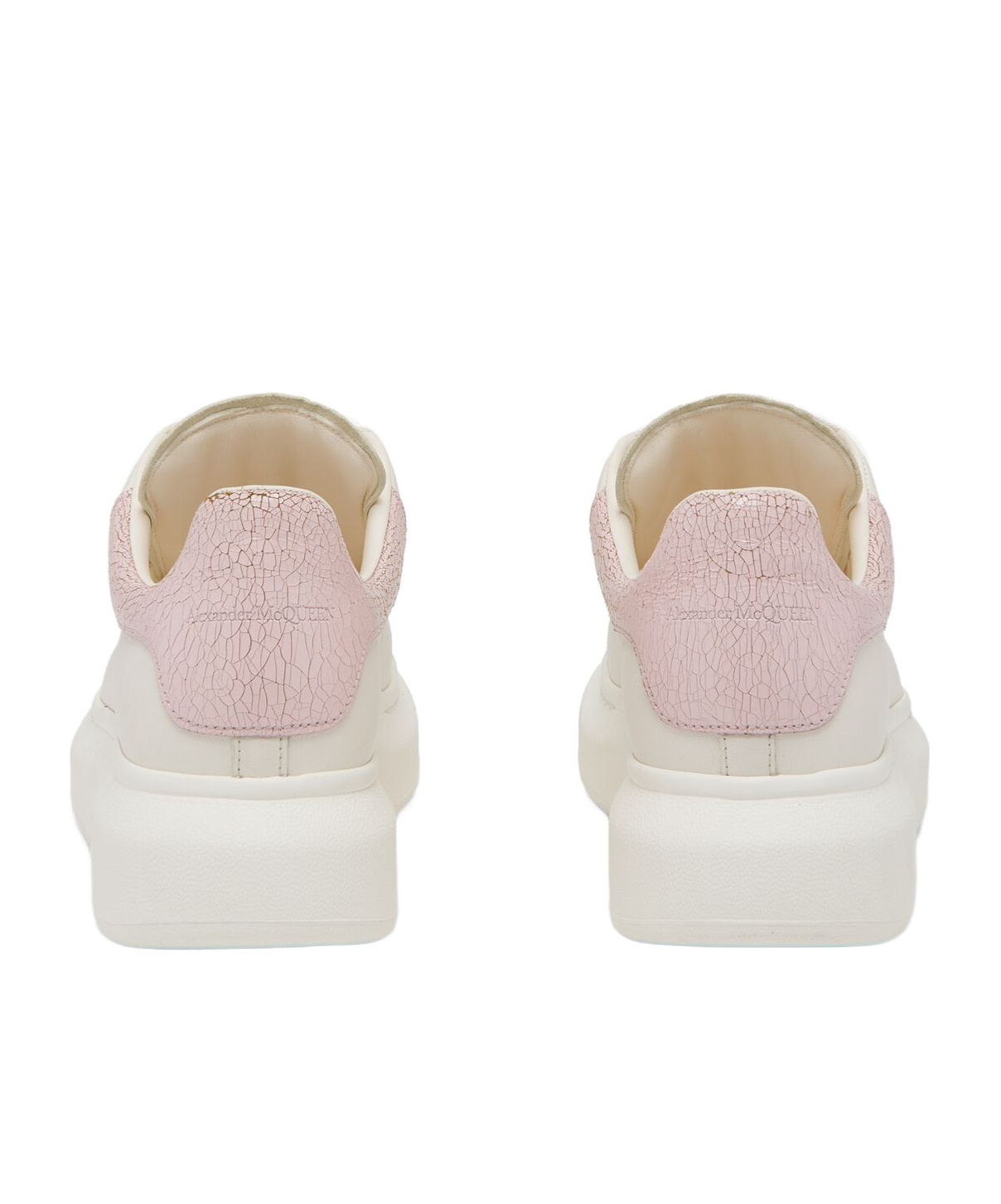 Alexander Mcqueen White Low Top Sneakers With Logo Patch On The Tongue And Contrasting Heel Detail In Leather Woman In White