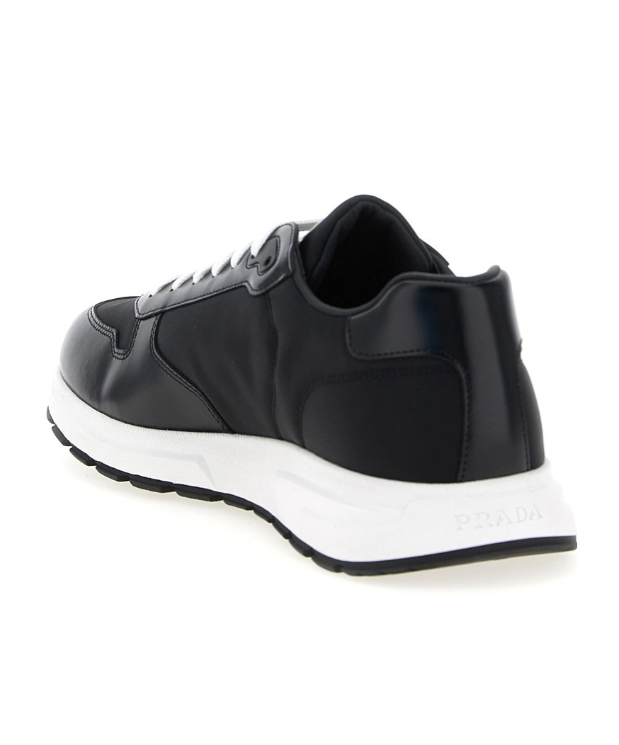 Prada Low-top Sneakers With Contrasting White Sole In White