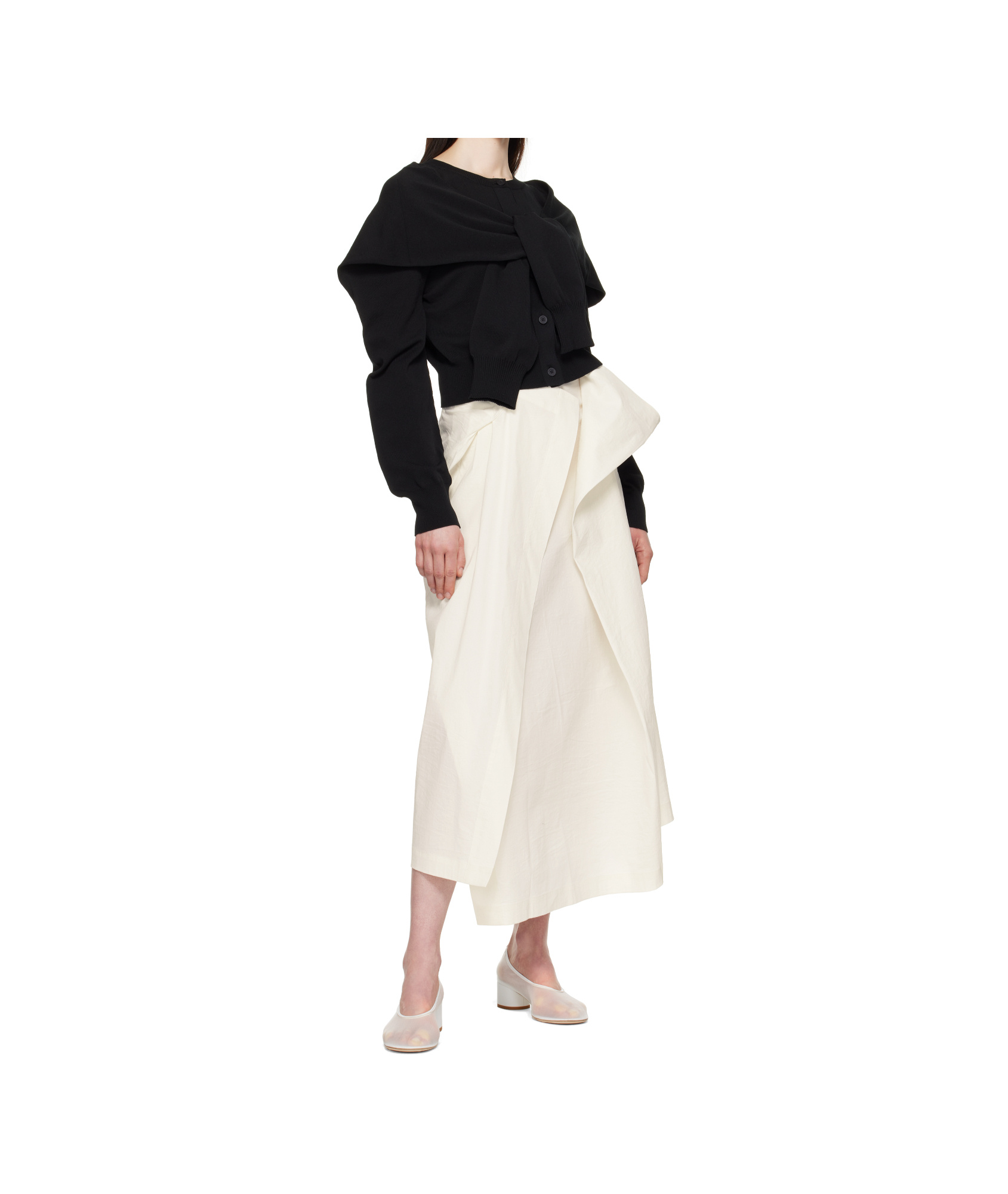 Issey Miyake Off-white Ample Maxi Skirt In Off White