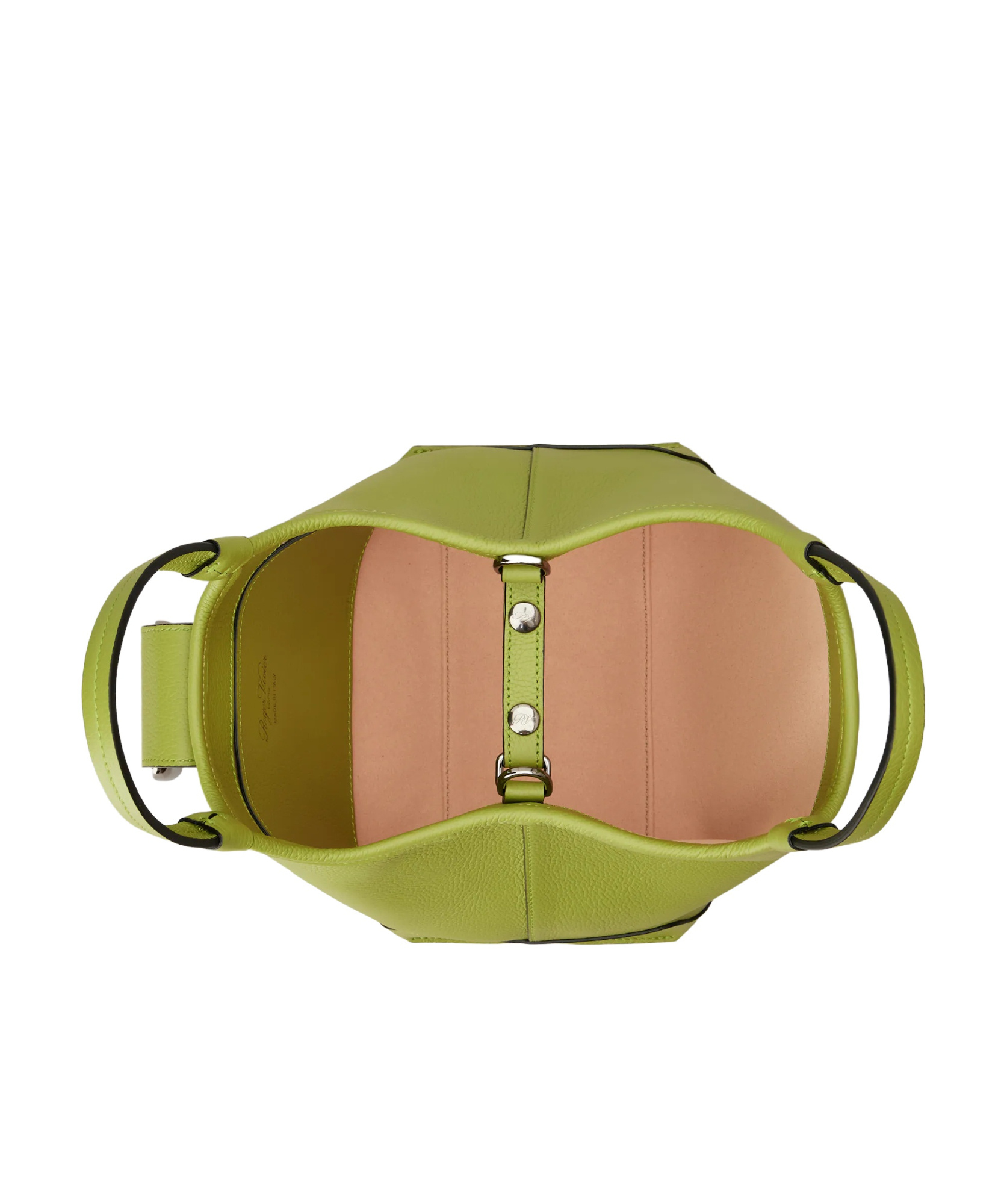 Roger Vivier Viv' Choc Mini Shopping Bag In Leather In Green