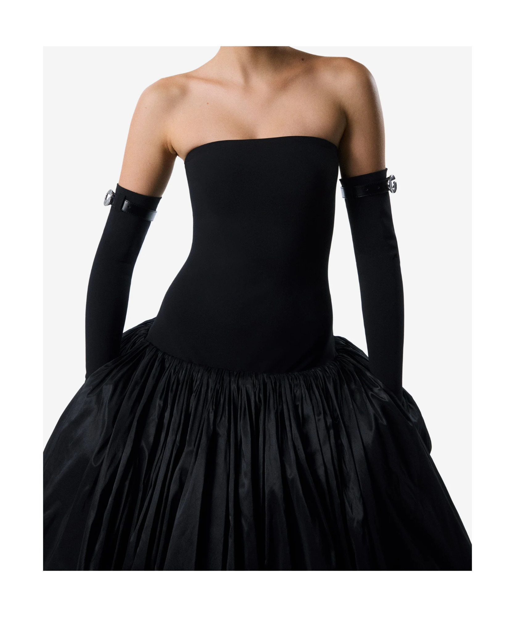Coperni Strapless Princess Dress Side Pockets In Black