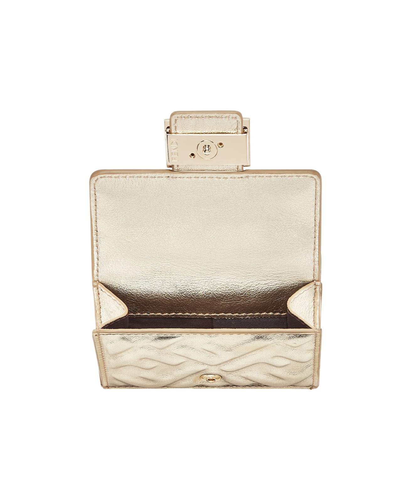 Fendi Rectangular Three-fold Small Wallet In Nude