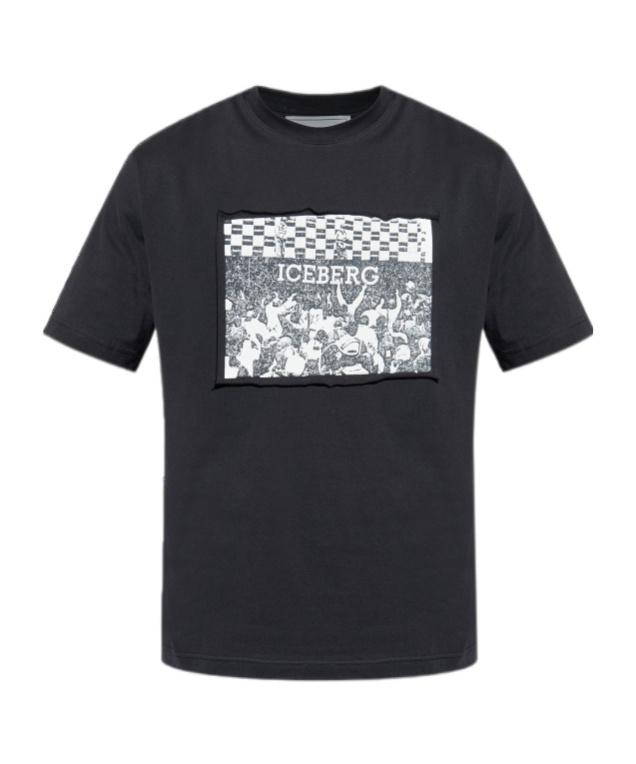 Iceberg Graphic-print Patch T-shirt In Black