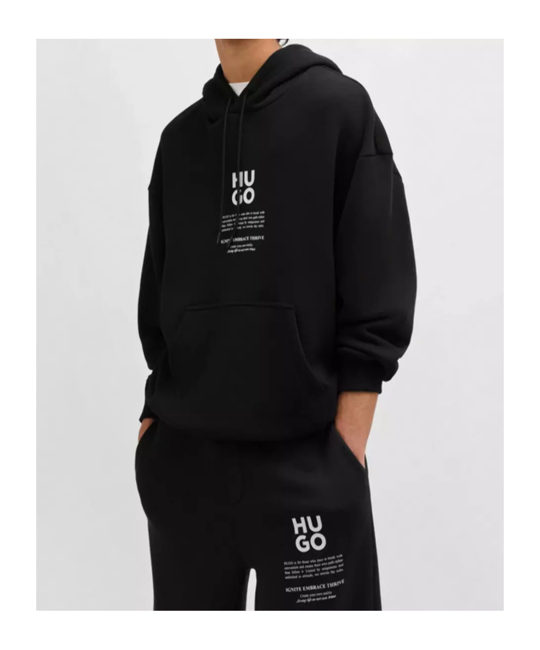 Hugo Boss Long-sleeved Sportswear Sweater Set In Black