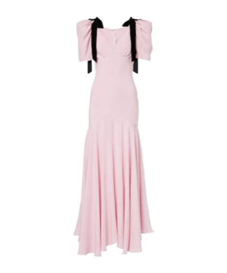 Rodarte Bow-detail Silk Crêpe Gown In Pink