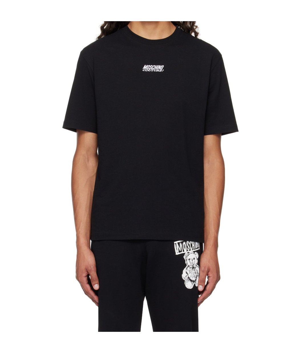 Moschino Black Embroidered T-shirt In Black