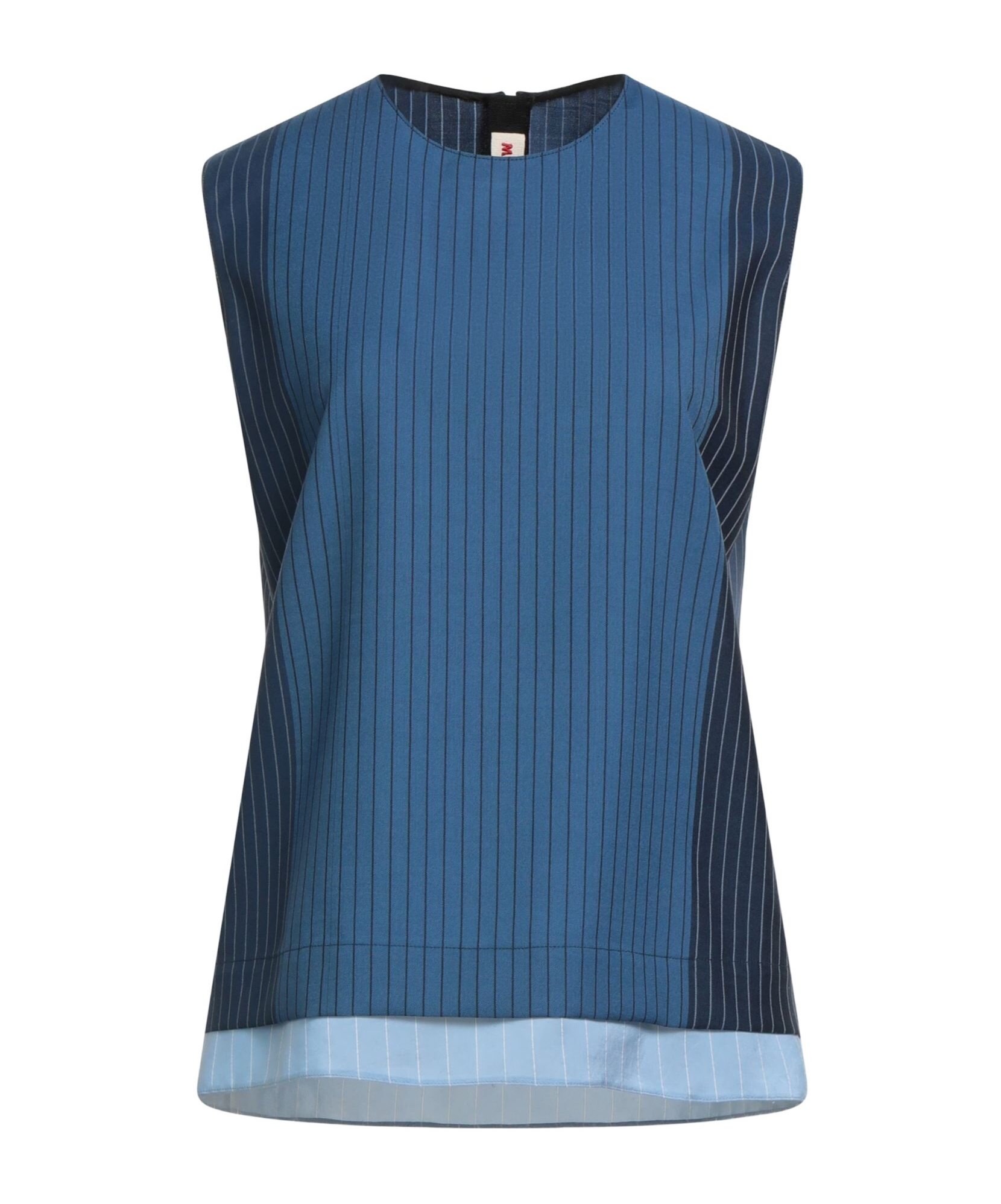Marni Sleeveless Wool Striped Top In Blue