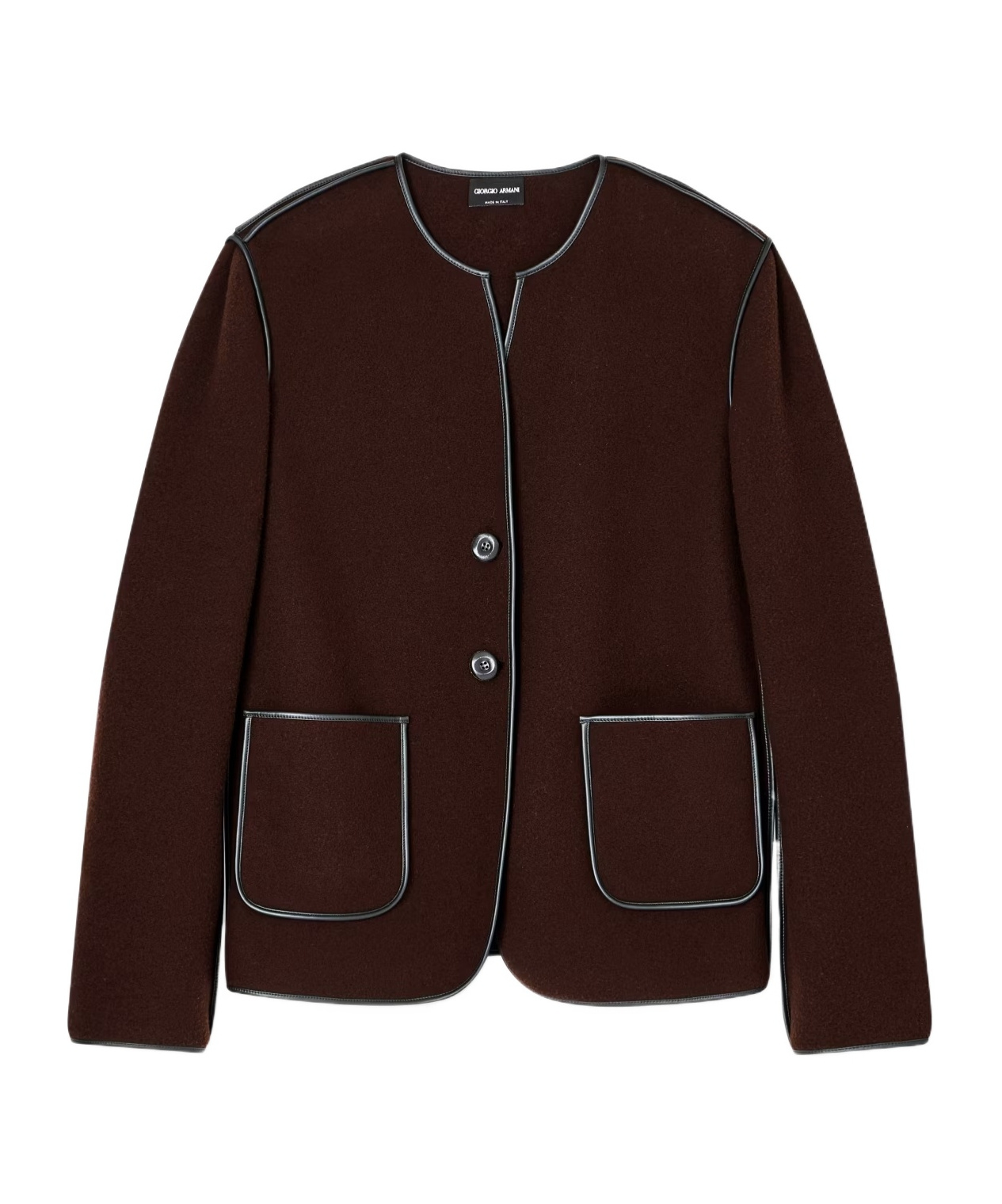 Giorgio Armani Single-breasted Jacket In Wool And Cashmere Fleece In Red