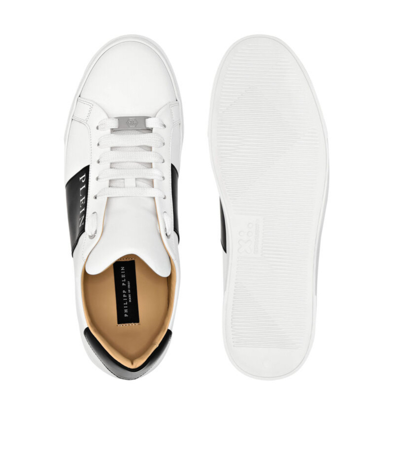 Shop Philipp Plein Lo-top Leather Sneakers In White