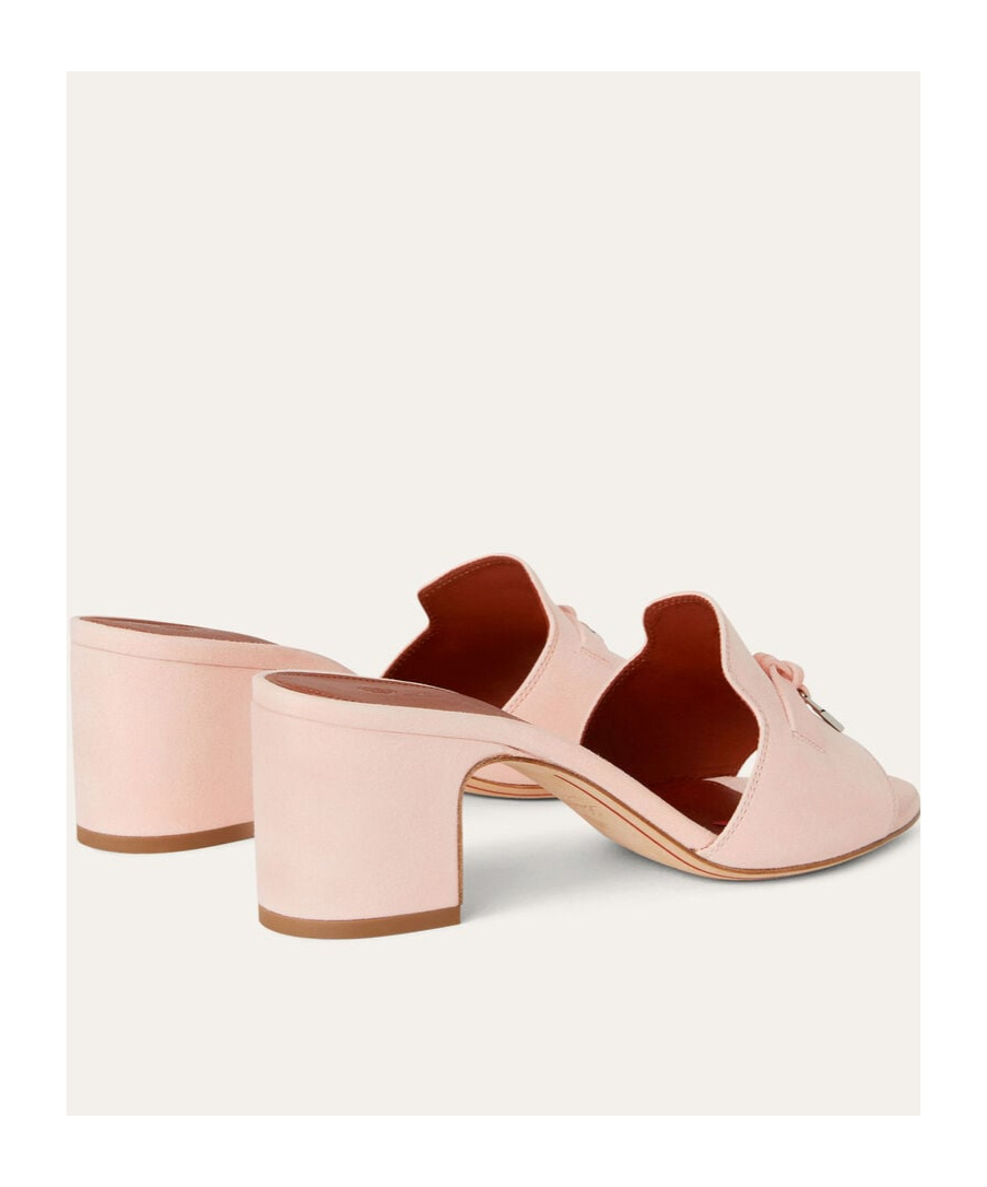 Loro Piana Summer Charms Suede Mules In Nude