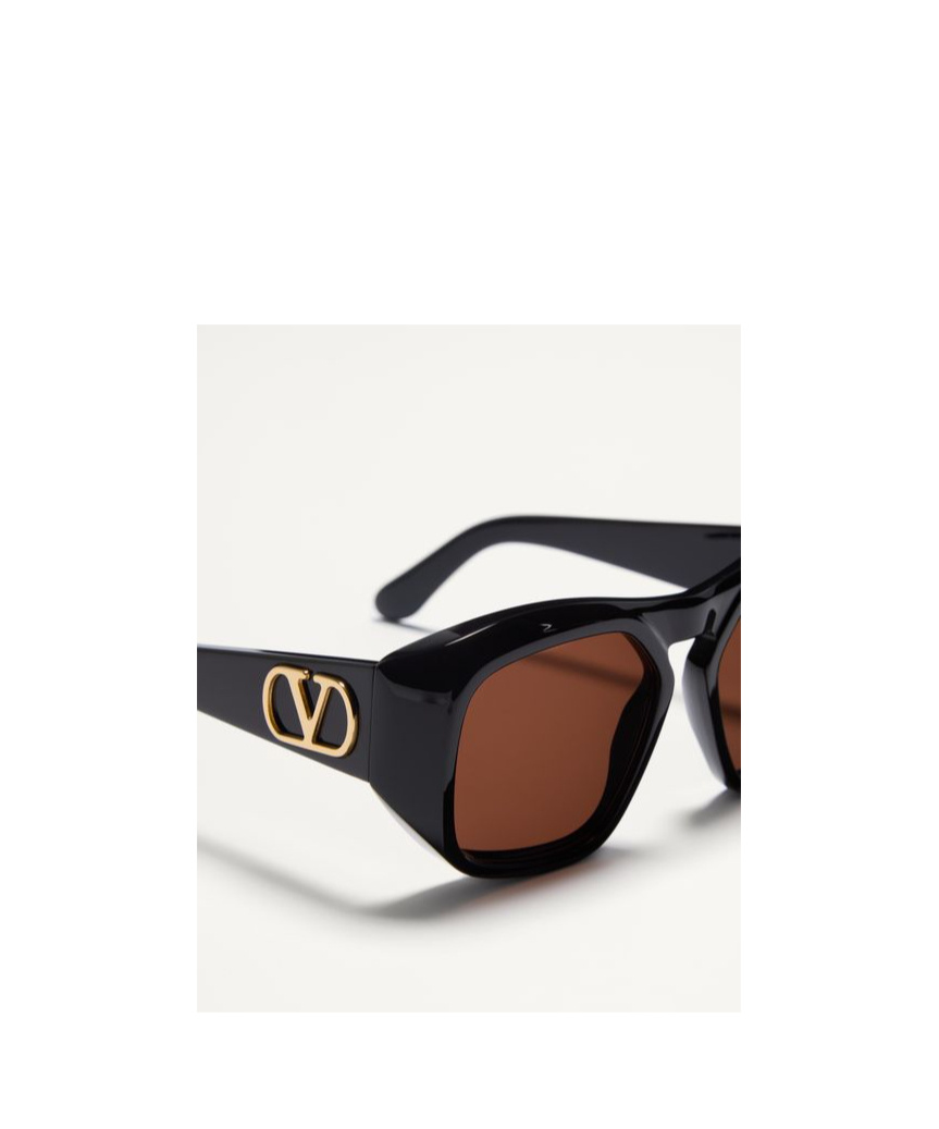 Valentino Full Frame Sunglasses In Black/brown