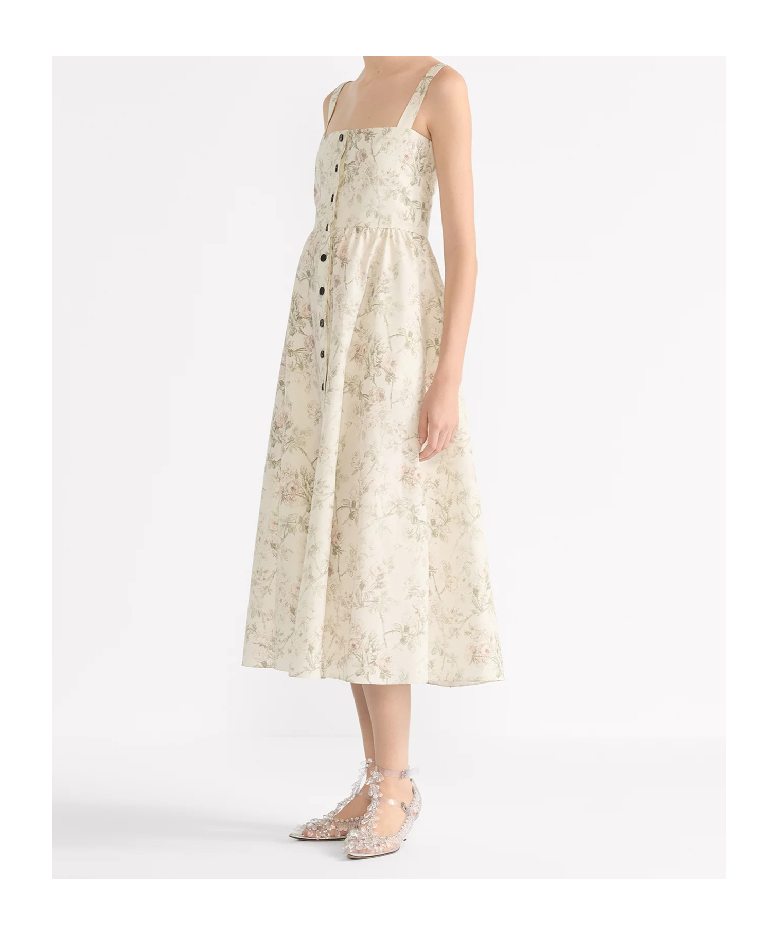 Dior Mid-length Flared Dress In White