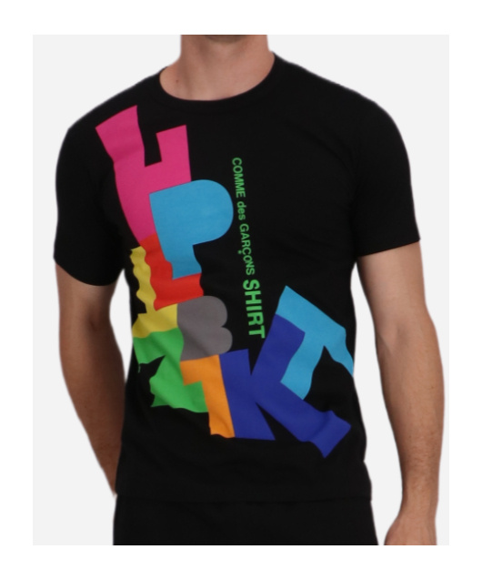 Comme Des Garçons Graphic Print Crew Neck Short Sleeve T-shirt In Multi