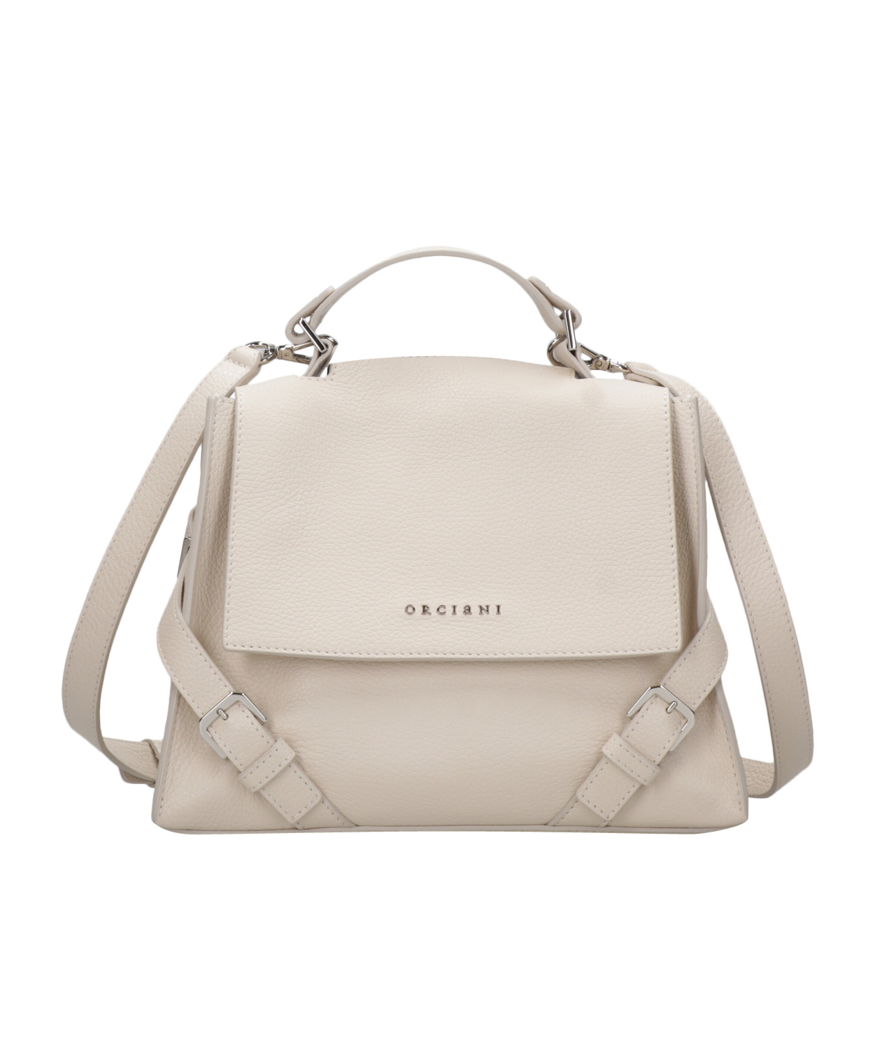 Orciani Shoulder Strap Leather Bag In Nude
